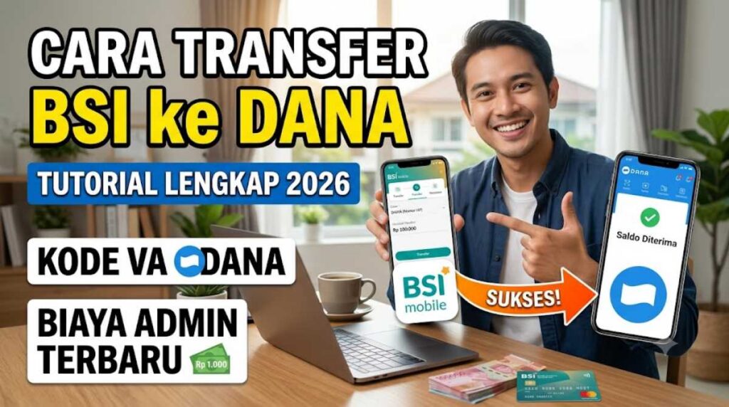 Cara Transfer BSI ke DANA 2026: Tutorial Lengkap, Kode VA, dan Biaya Admin Terbaru