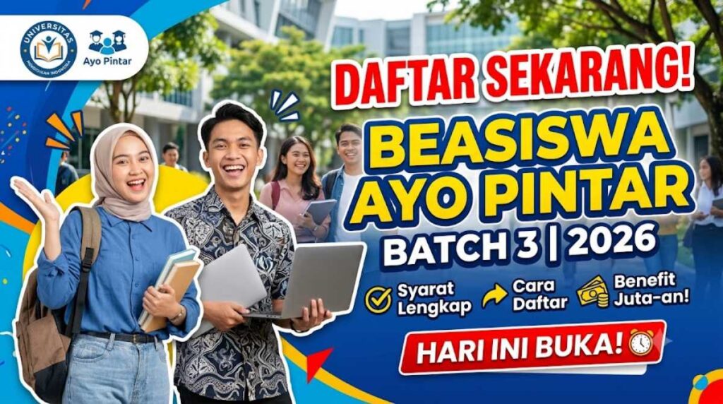 Daftar Beasiswa Pendidikan Ayo Pintar Batch 3 2026: Syarat, Cara Daftar, dan Benefit Lengkap Hari Ini